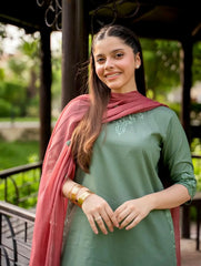 Pista Zola Embroidered 3pc fabric lawn cotton