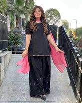 Embroidered 2 Piece Cotton Suit