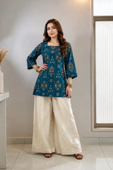 Fully Digital printed kurti with fitting adjustable dori on back side