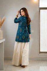 Fully Digital printed kurti with fitting adjustable dori on back side