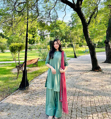 Pista Zola Embroidered 3pc fabric lawn cotton