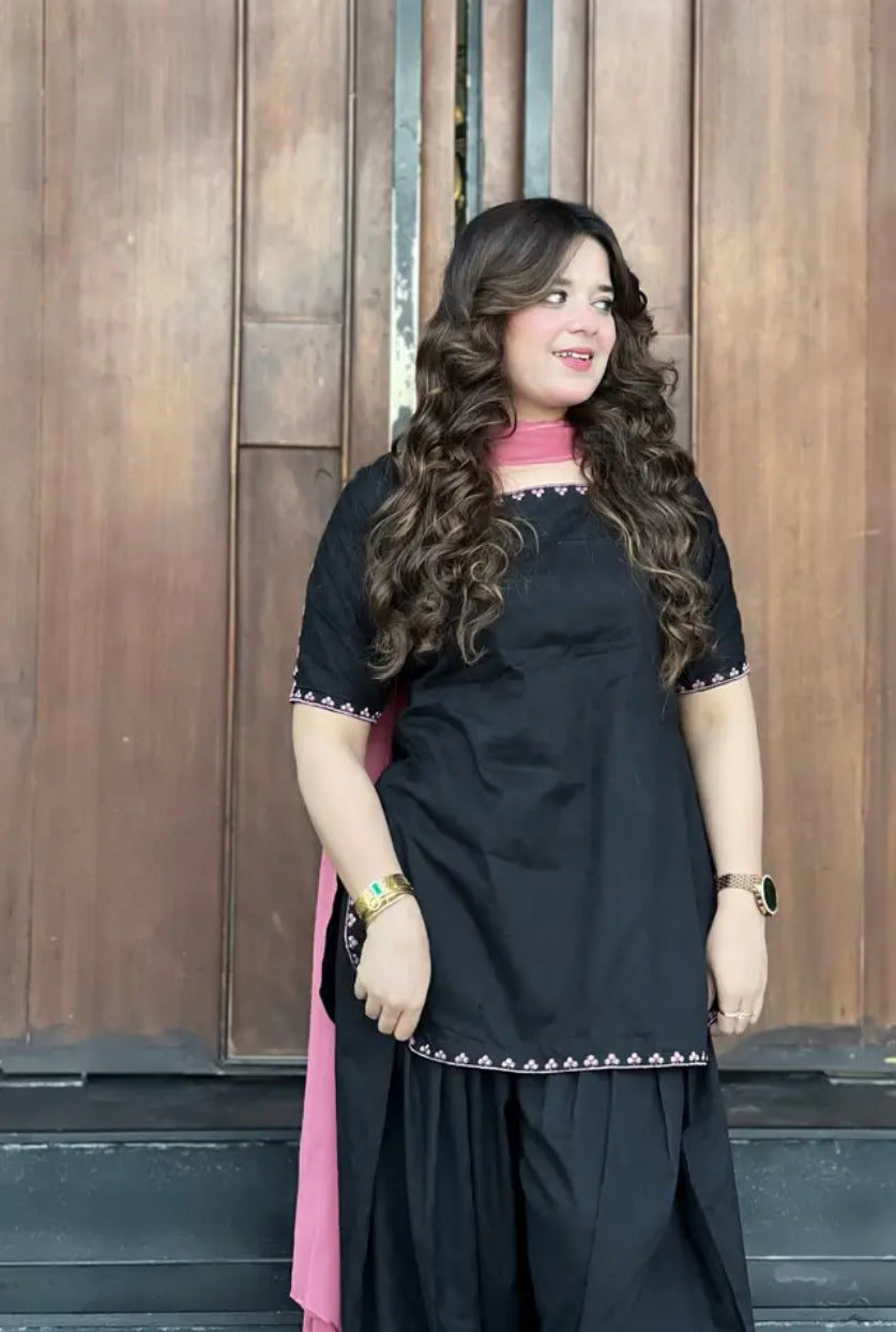 Embroidered 2 Piece Cotton Suit