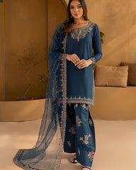 Zinc Belle Embroidered 3pc fabric Lawn ￼