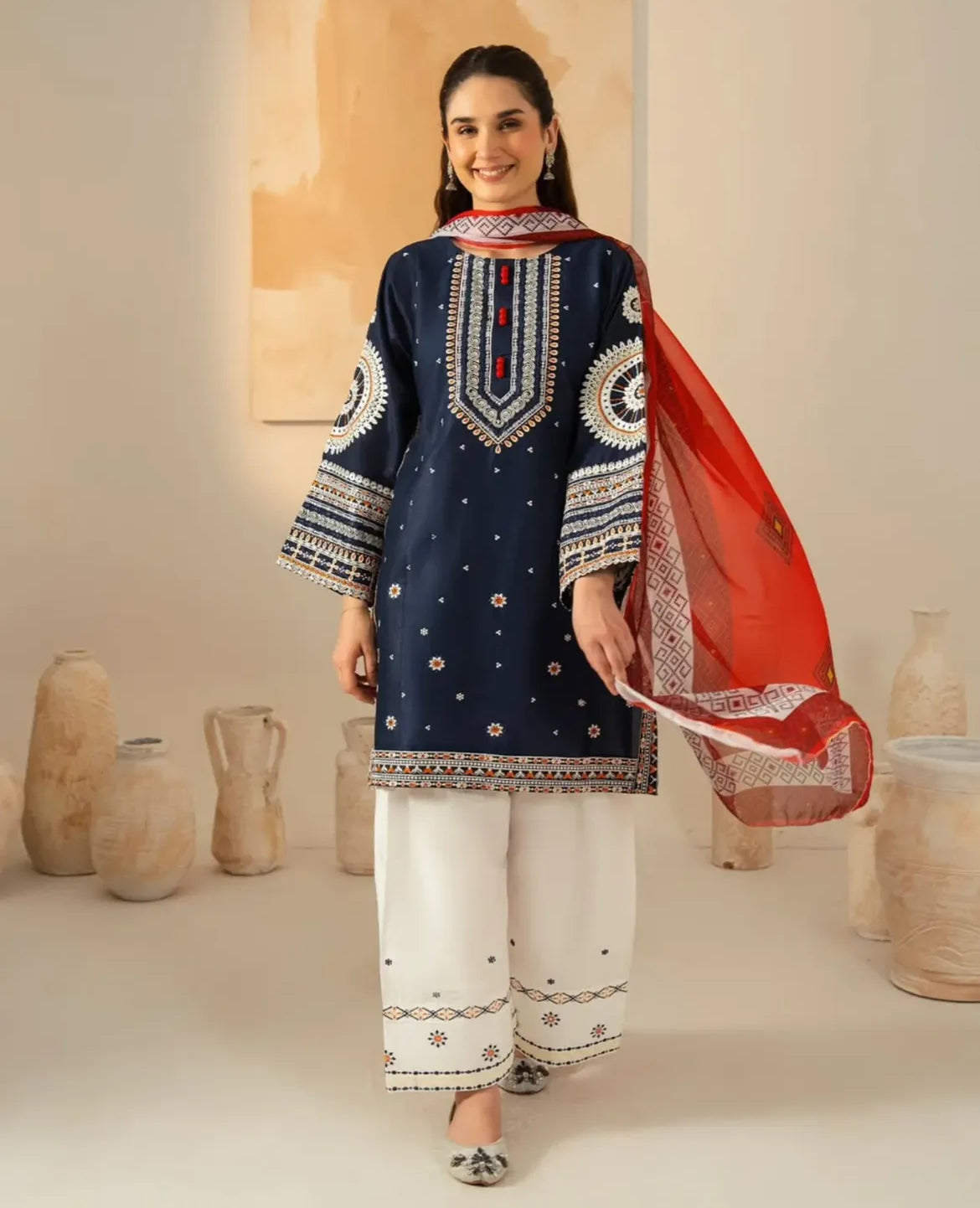 Arzu Full Embroidered 3pcs(Stitched)