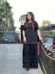 Embroidered 3 Piece Cotton Suit