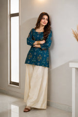 Fully Digital printed kurti with fitting adjustable dori on back side